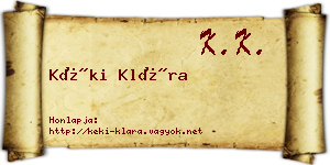 Kéki Klára névjegykártya