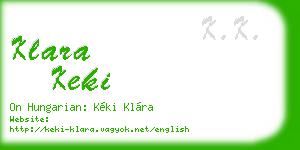 klara keki business card